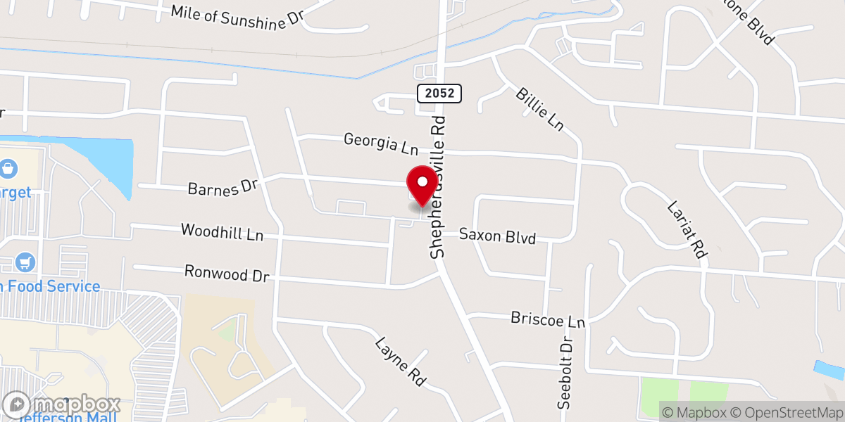 Map showing location of Parkland Baptist Church