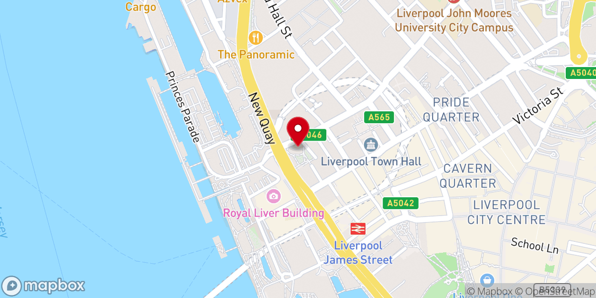 Map showing location of Liverpool Parish Church (Our Lady and Saint Nicholas)