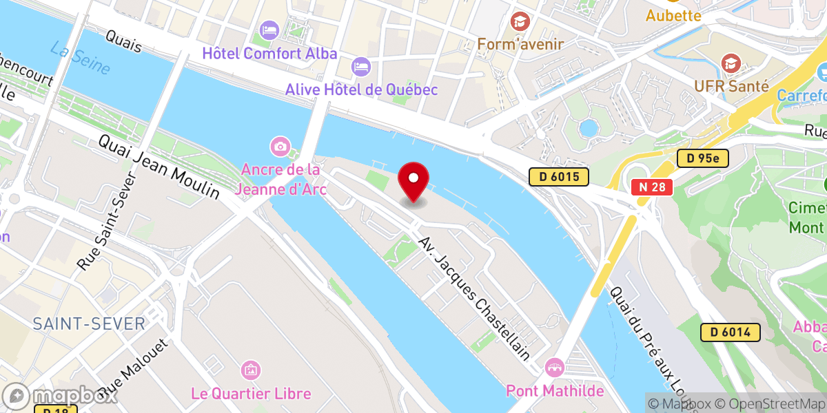 Map showing location of Paroisse Orthodoxe Roumaine Saint-Silouane-de-l'Athos à Rouen