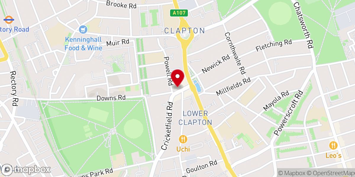 Map showing location of New Clapton Methodist Church