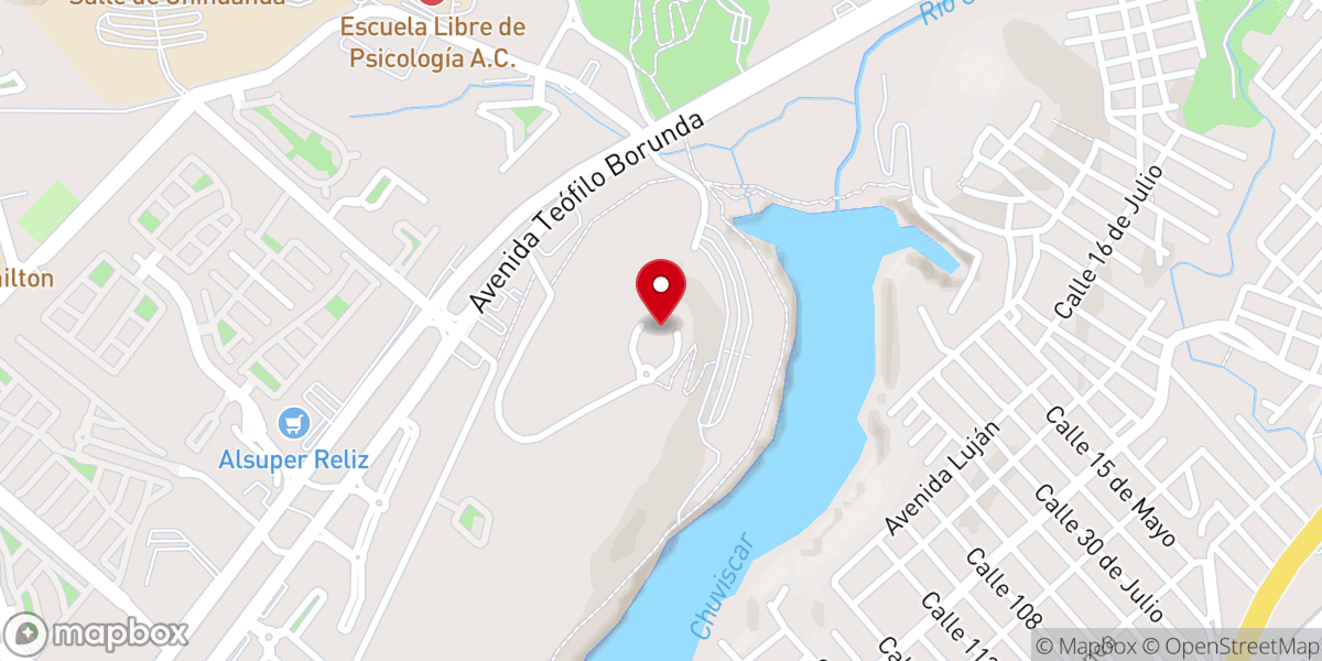 Map showing location of Santuario San Pedro de Jesus Maldonado Lucero