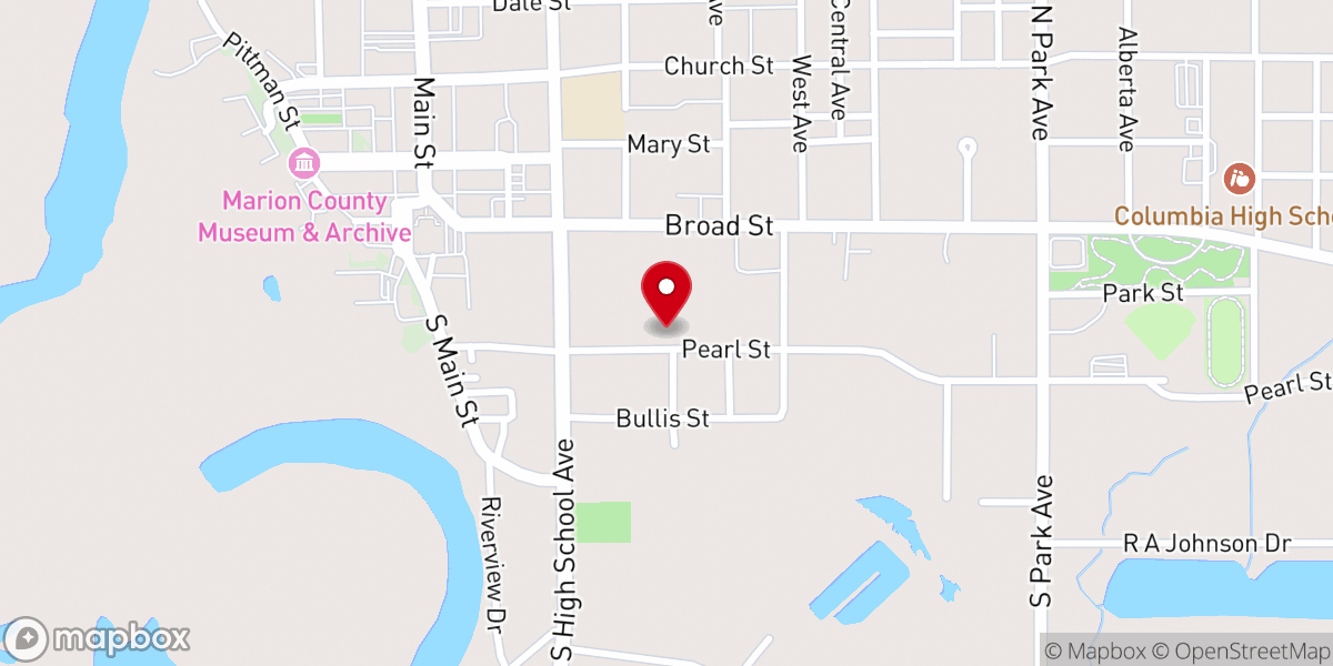 Map showing location of Lighthouse Baptist Church