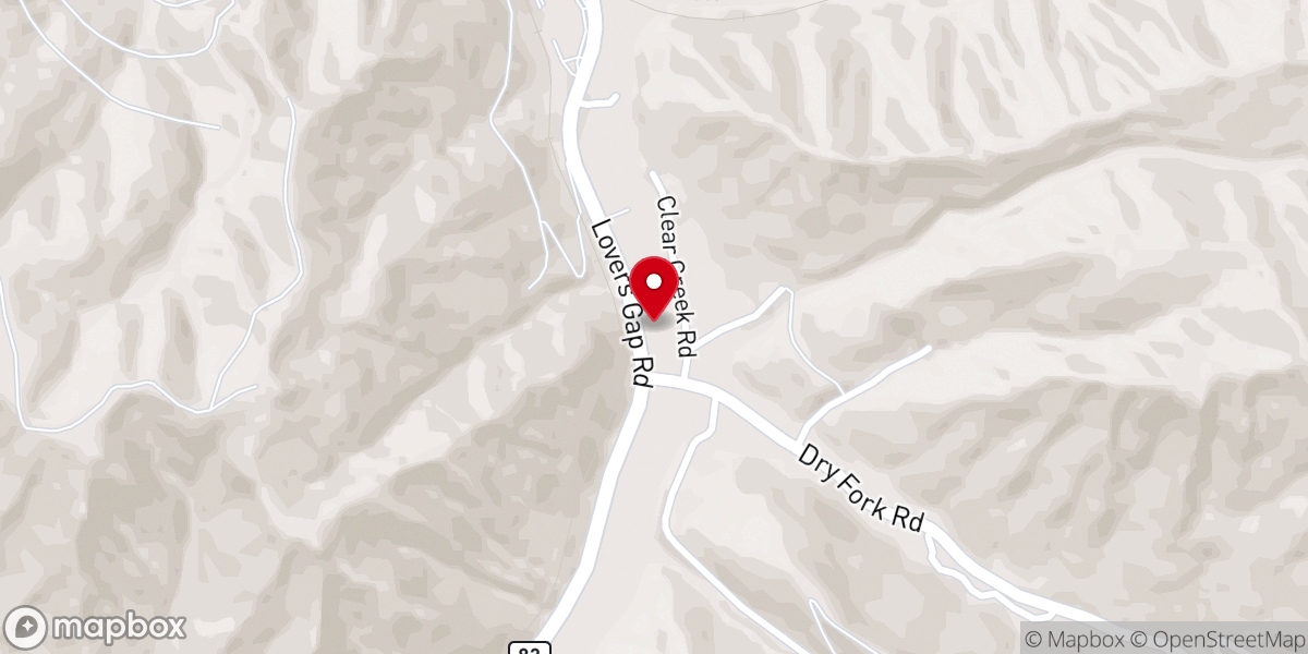 Map showing location of Vansant Baptist Church