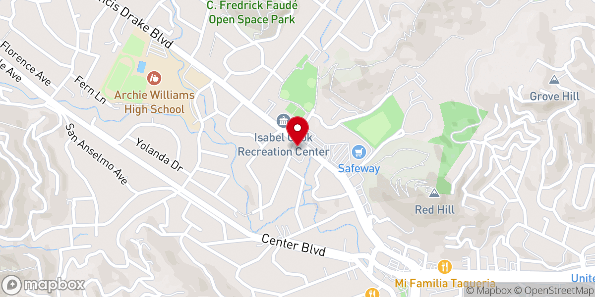 Map showing location of Grace Church of Marin