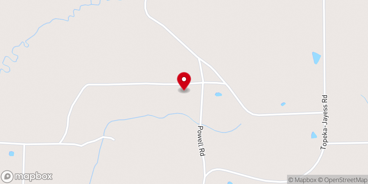 Map showing location of Powells Grove Church