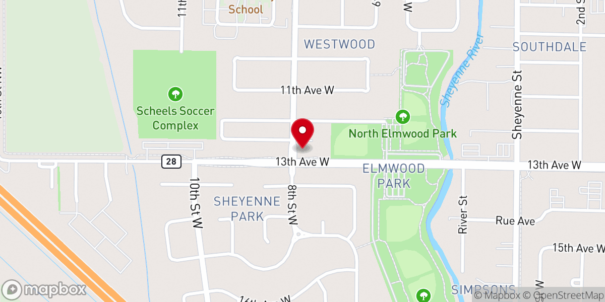Map showing location of Living Hope Baptist Church