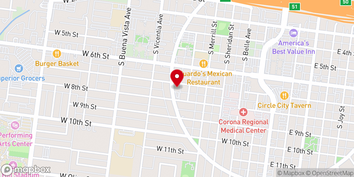 Map showing location of West Grand Church
