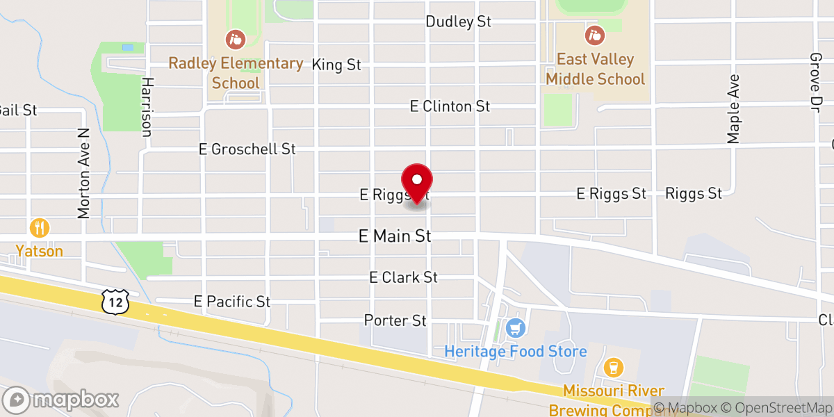 Map showing location of East Helena United Methodist Church