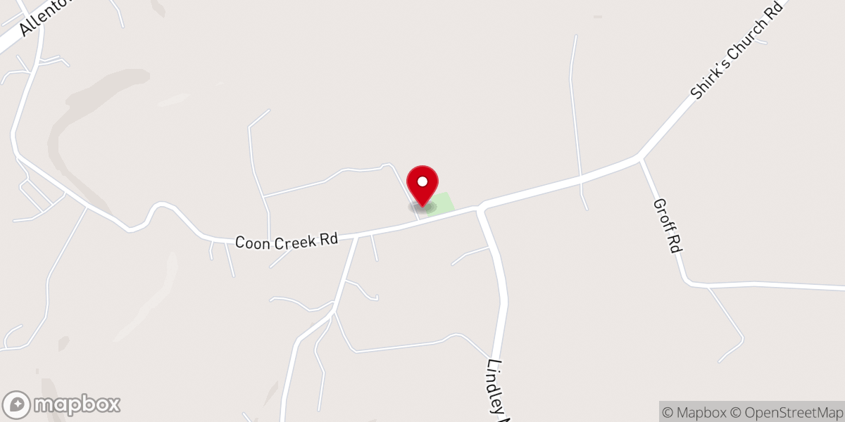Map showing location of Sherks Church