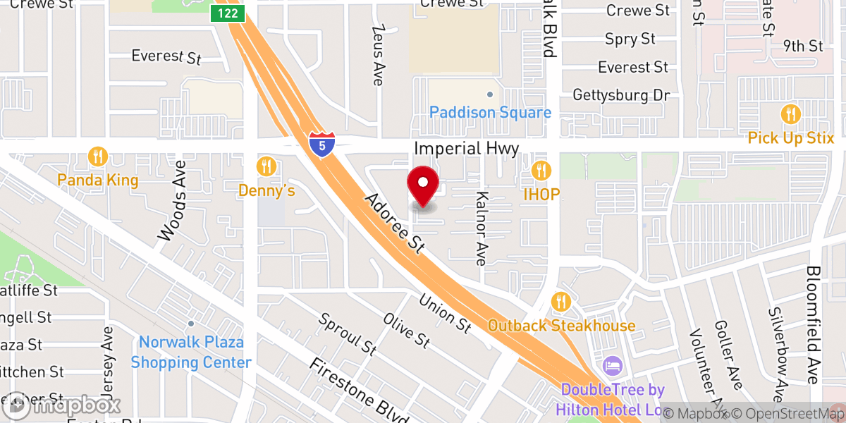 Map showing location of SoCal Indian Church