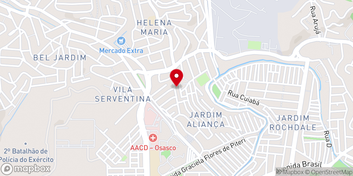 Map showing location of Quarta Igreja Batista de Osasco