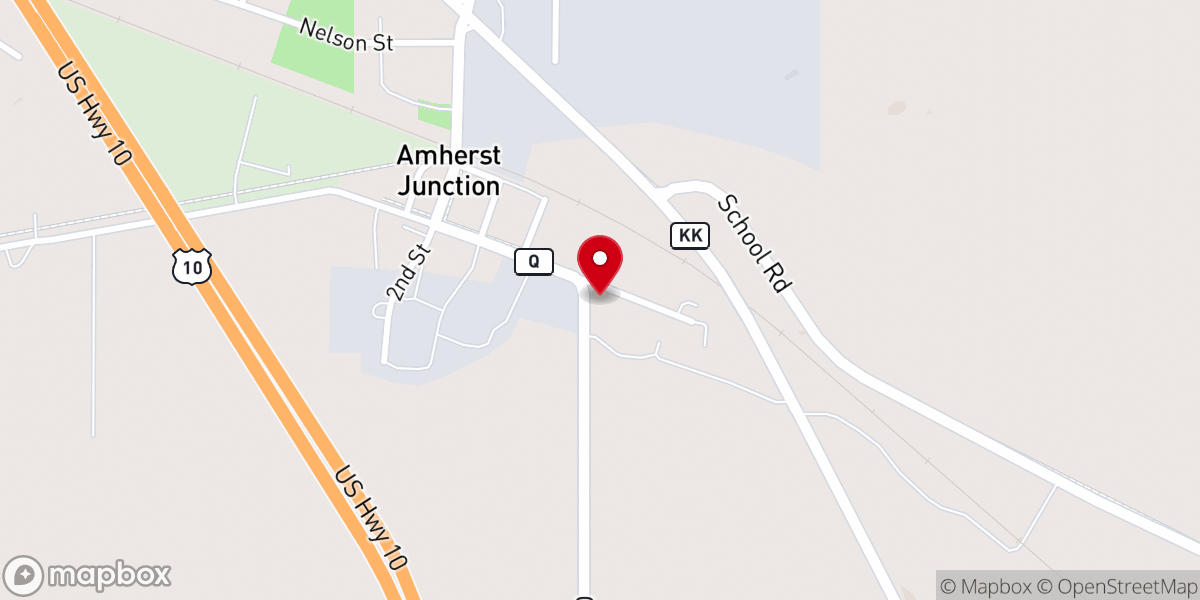 Map showing location of Amherst Town Municipal Building