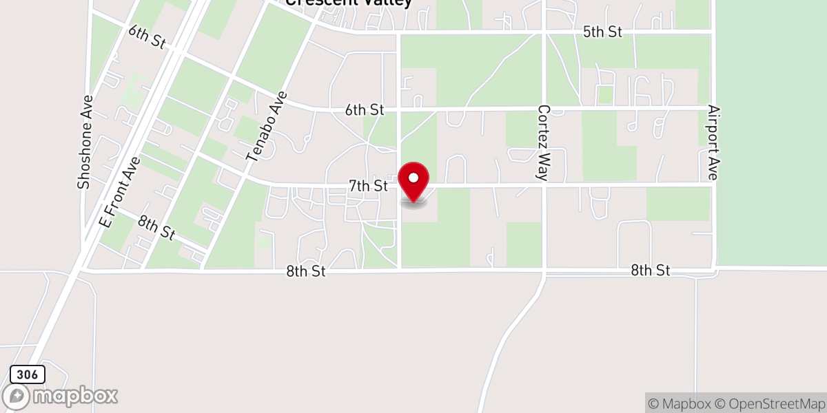 Map showing location of Crescent Valley Baptist Church