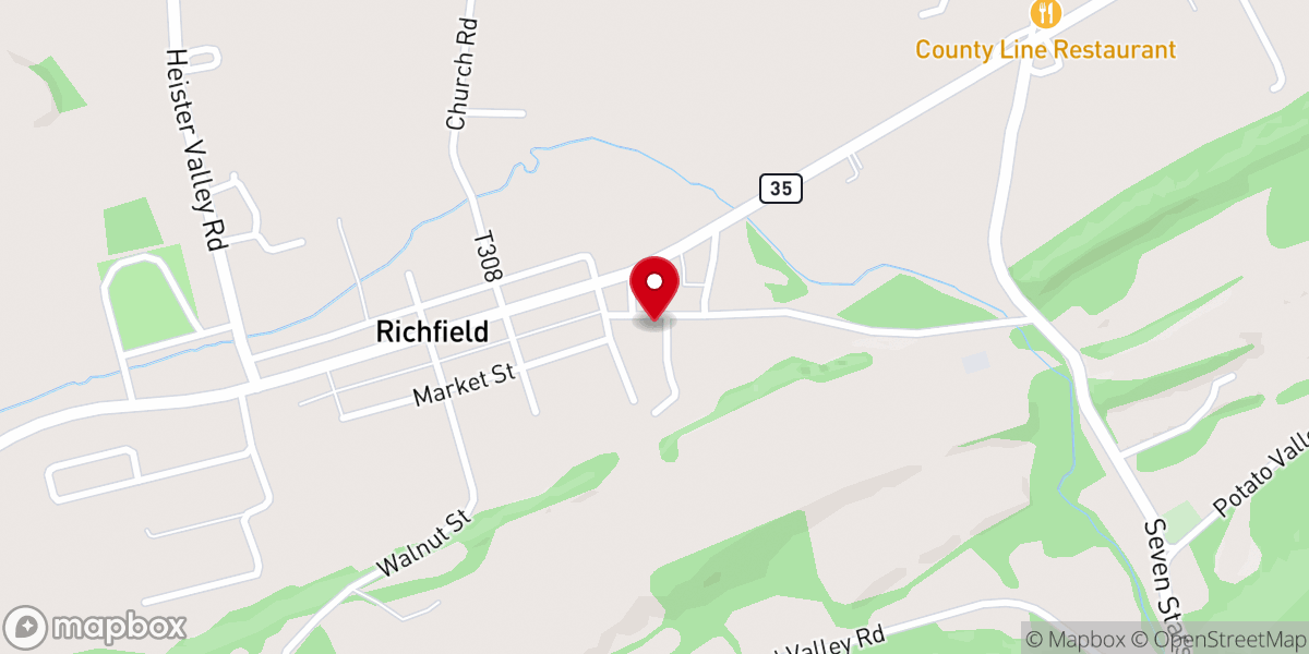 Map showing location of Susquehanna Valley Mennonite Church
