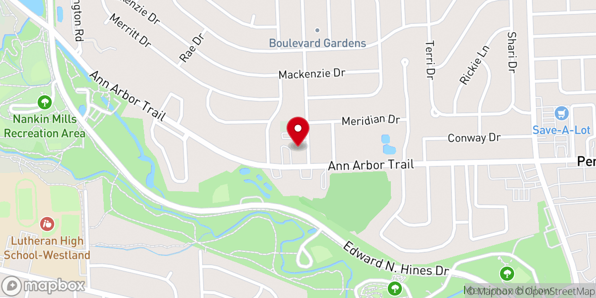 Map showing location of Salem Evangelical Church