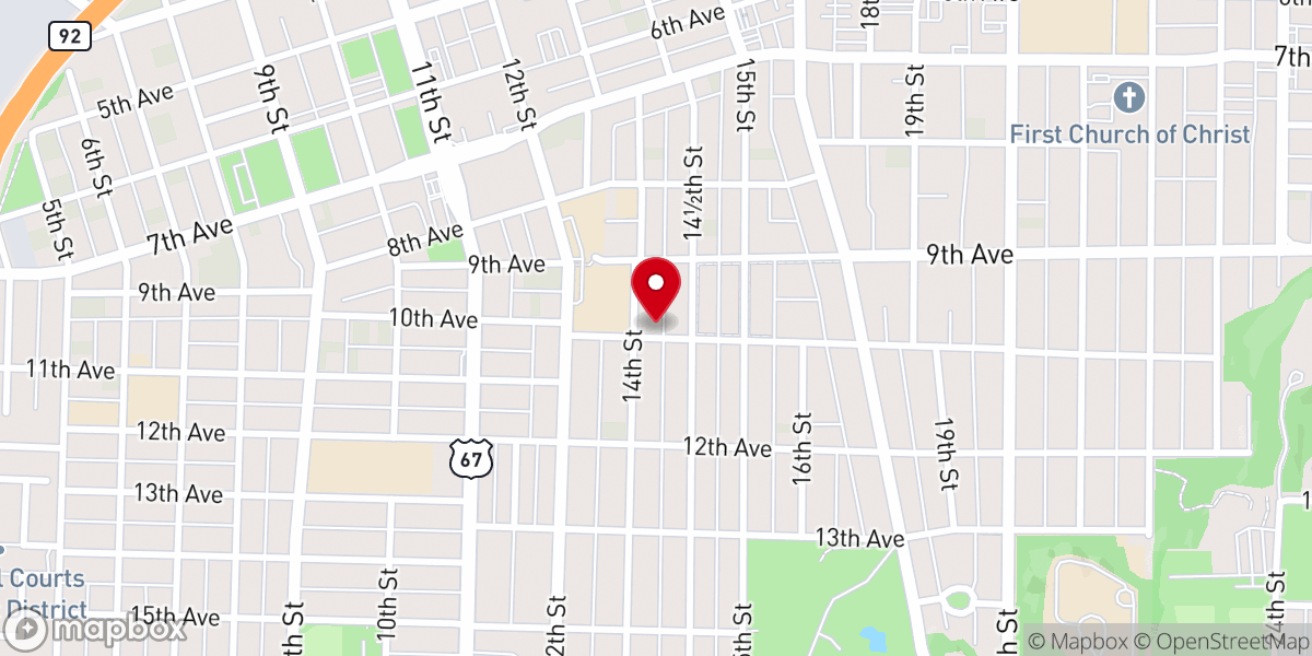 Map showing location of Greater Antioch Baptist Church