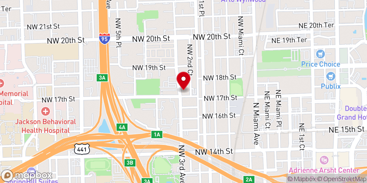 Map showing location of Temple Baptist Church