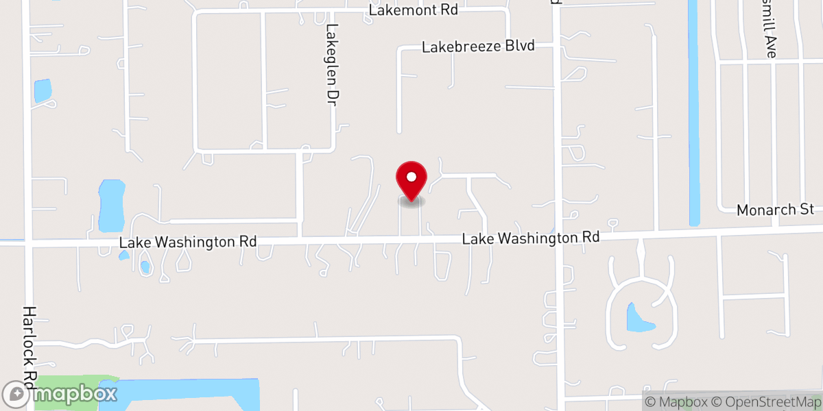 Map showing location of Lake Washington Fellowship Church