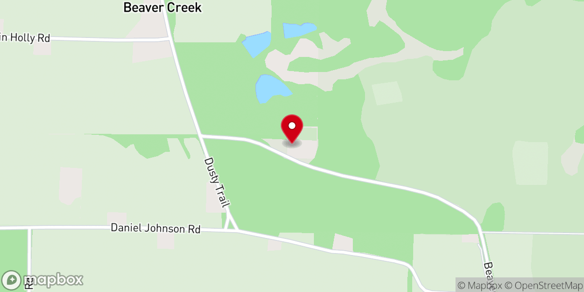 Map showing location of Beaver Creek Baptist Church