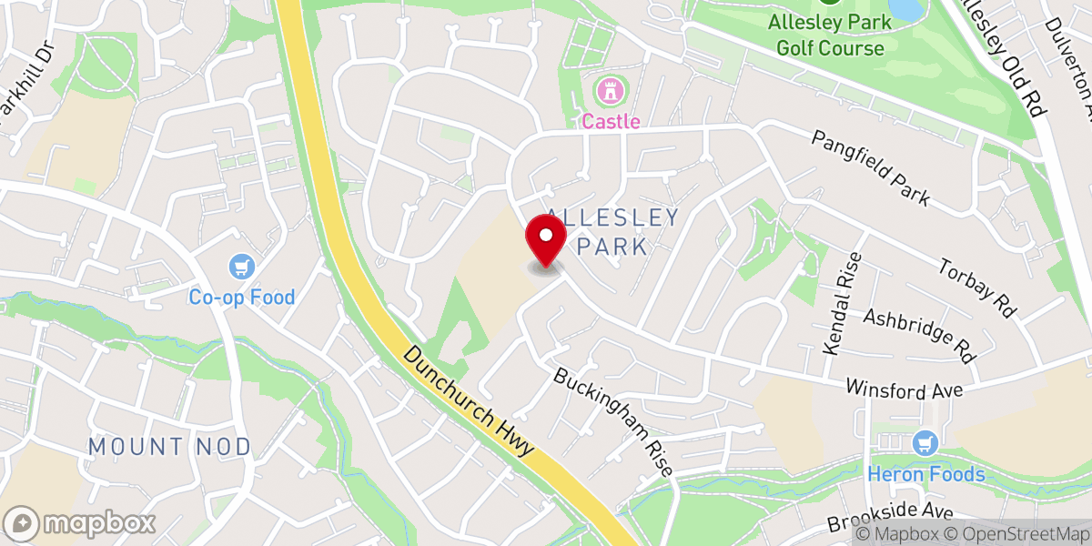 Map showing location of St Christopher's C Of E Church