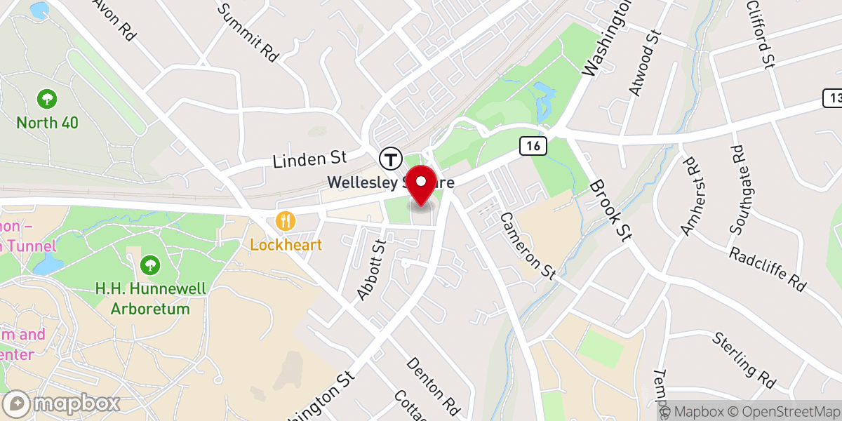Map showing location of Wellesley Village Church