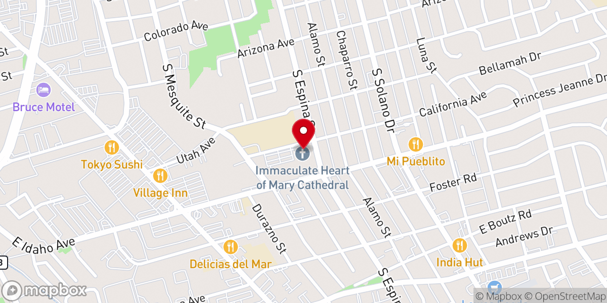 Map showing location of Cathedral of the Immaculate Heart of Mary