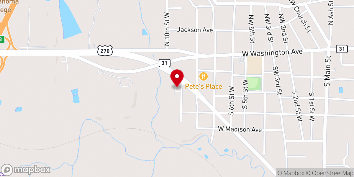Map showing location of Family Worship Center