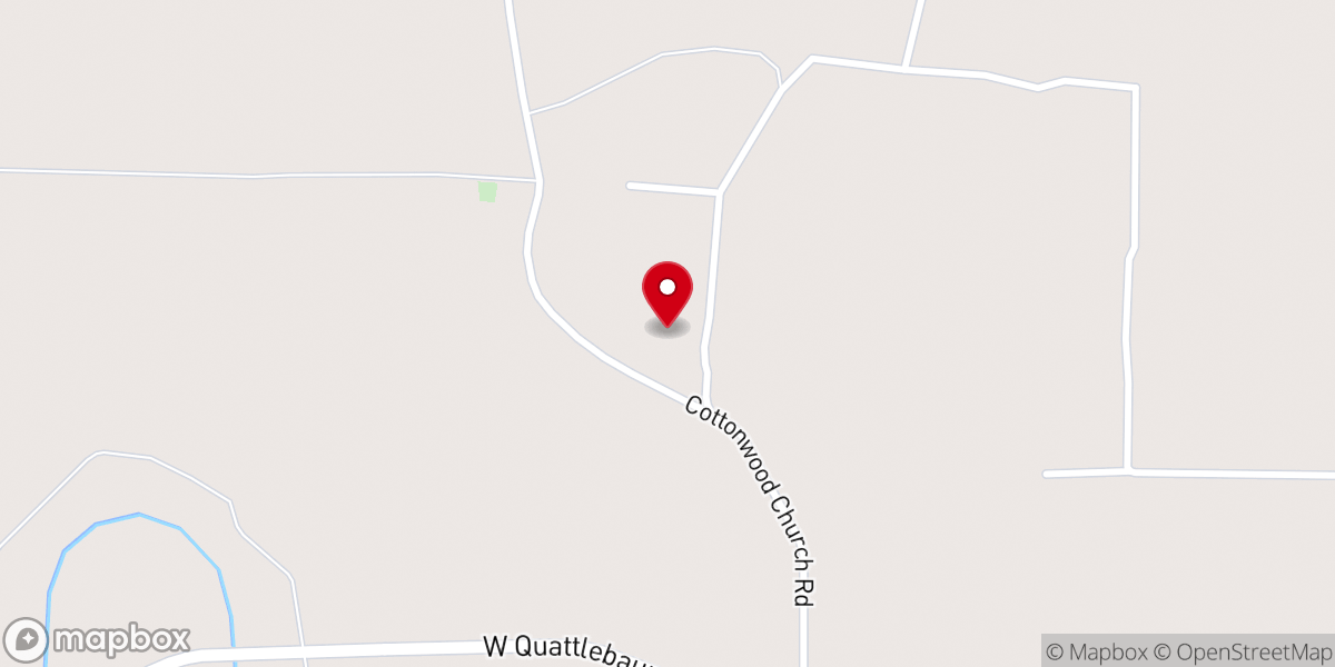 Map showing location of Cottonwood Church