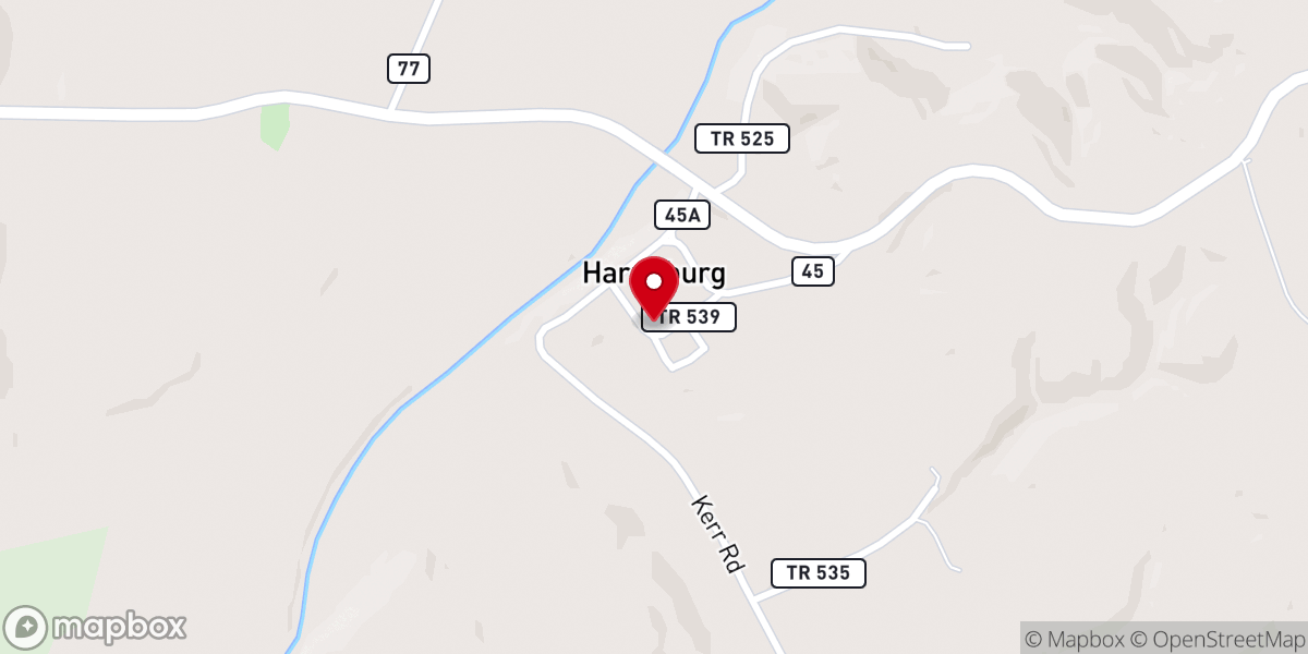 Map showing location of Harrisburg Methodist Church
