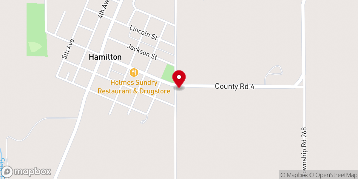 Map showing location of St. John's Catholic Church