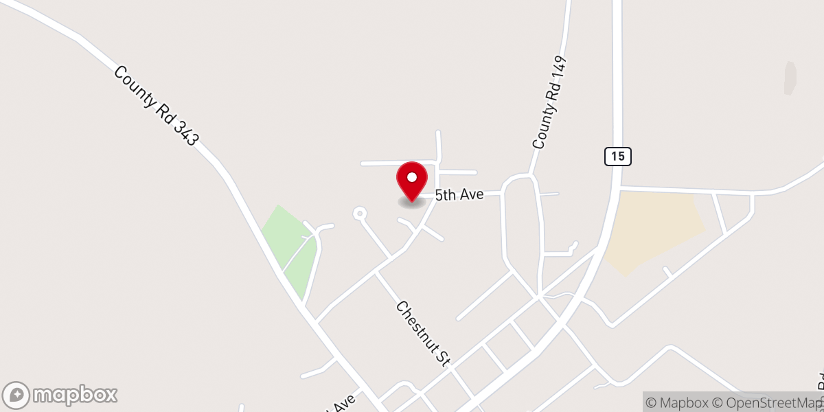 Map showing location of Grove Chapel MB Church