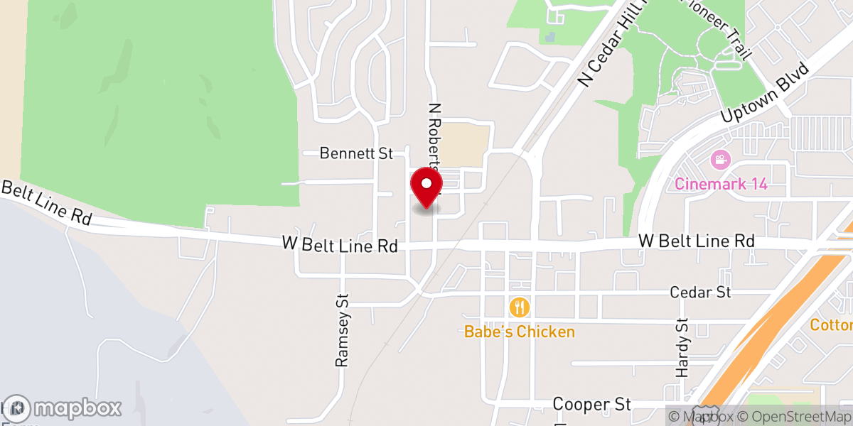 Map showing location of First United Methodist Church of Cedar Hill