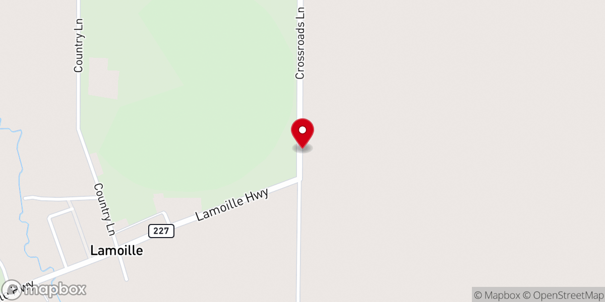 Map showing location of Lamoille Presbyterian Church