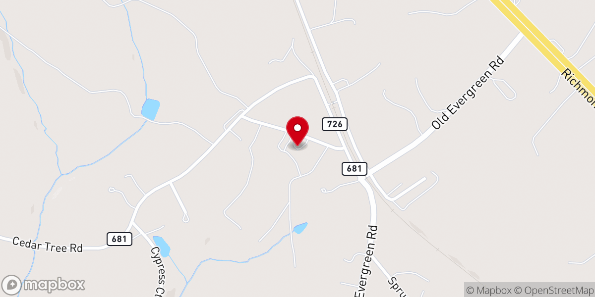 Map showing location of Evergreen United Methodist
