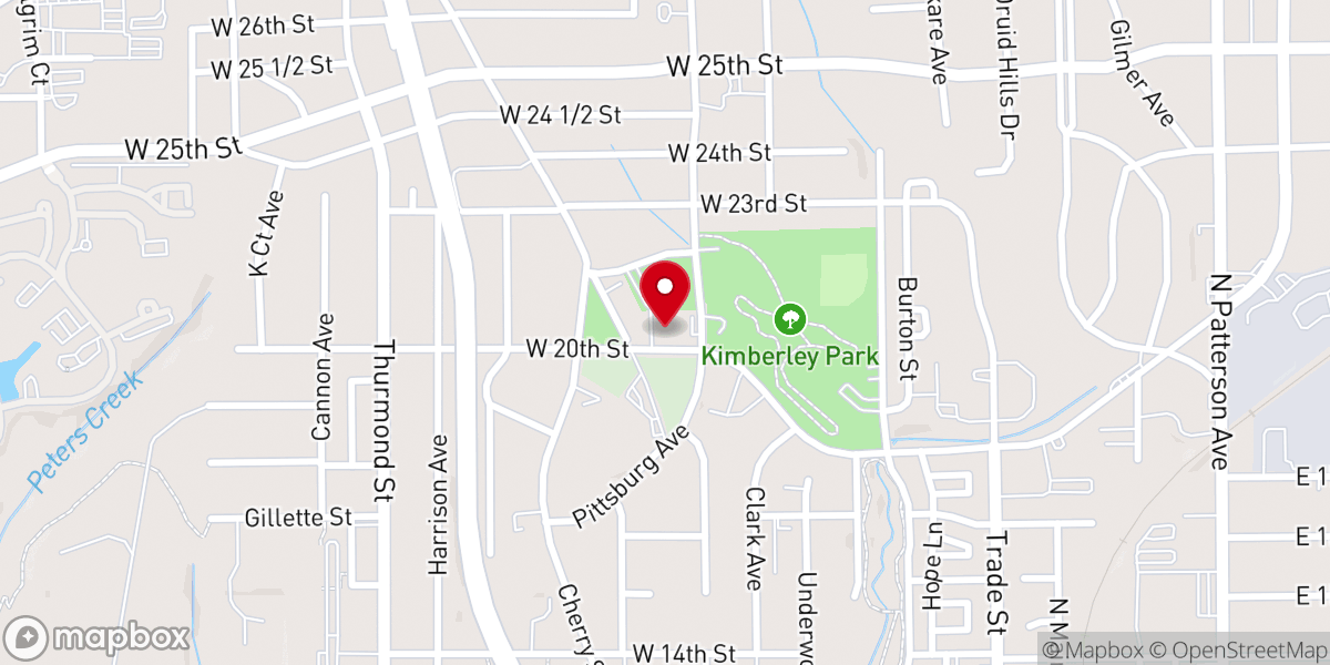 Map showing location of Mt Pleasant Missionary Baptist Church