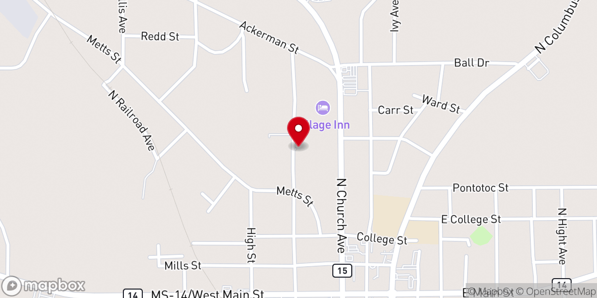 Map showing location of Sacred Heart Catholic Church