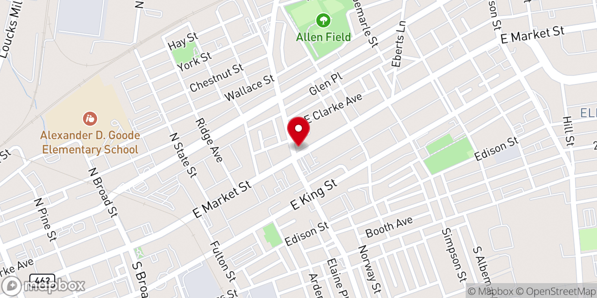 Map showing location of Heritage Pentecostal Cathedral