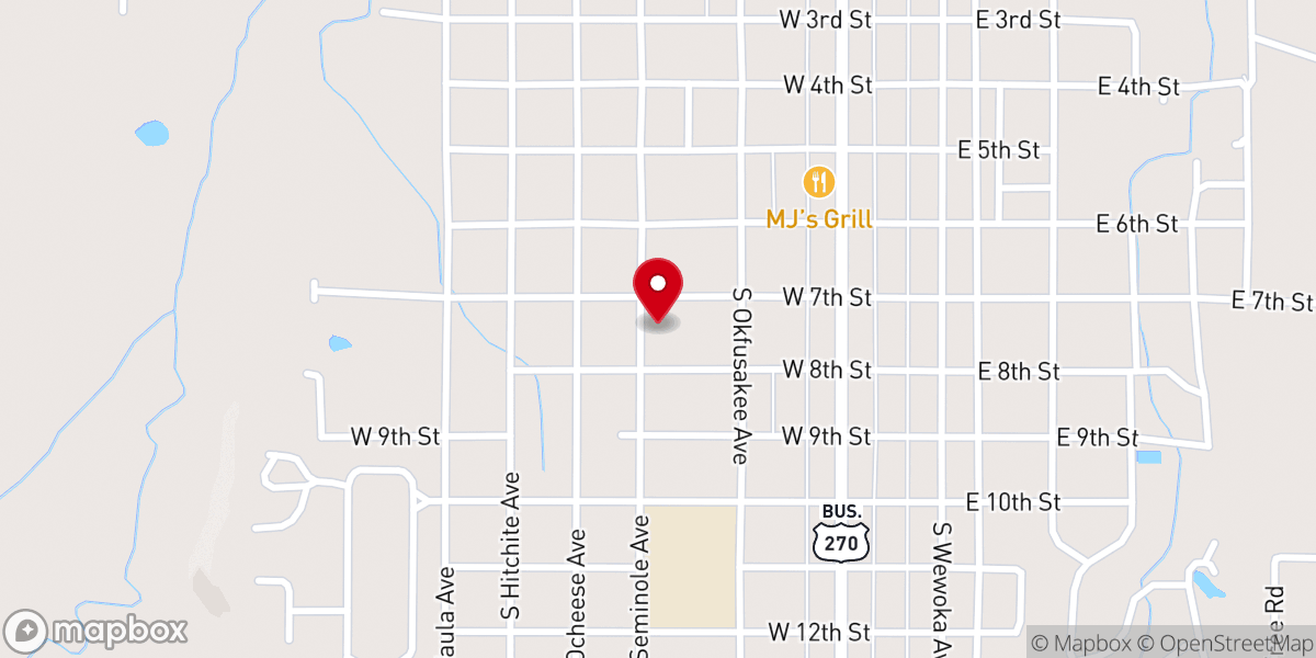 Map showing location of St. Joseph Catholic Church