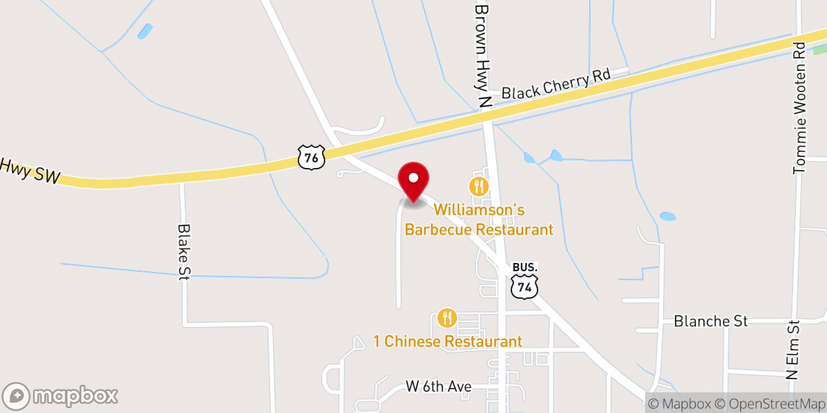 Map showing location of Chadbourn Church of God