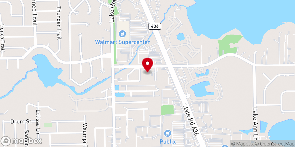 Map showing location of Lake Howell Bible Chapel