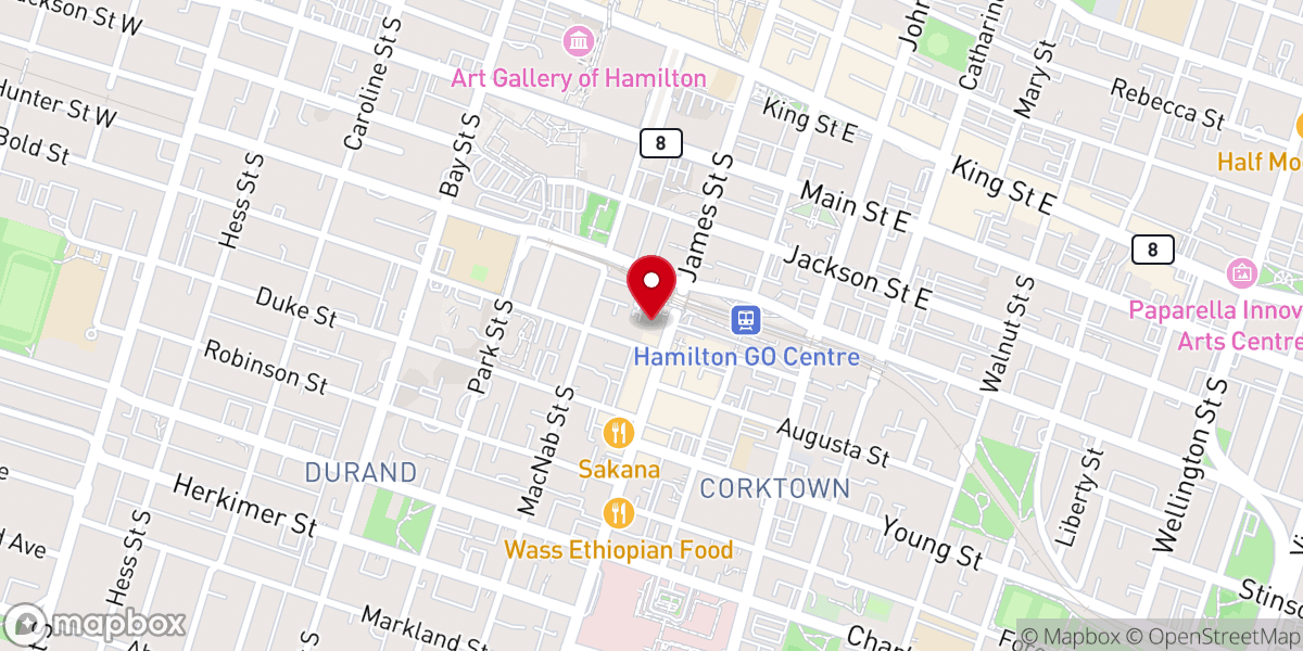 Map showing location of Celebration Church International Hamilton (CCI Hamilton)