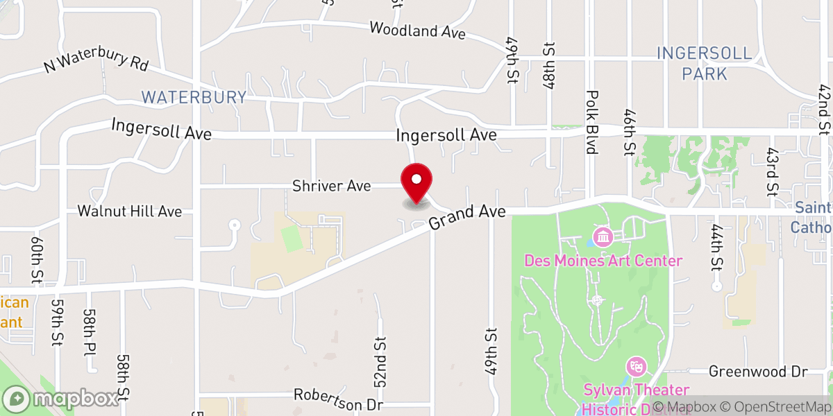 Map showing location of Temple B'nai Jeshurun