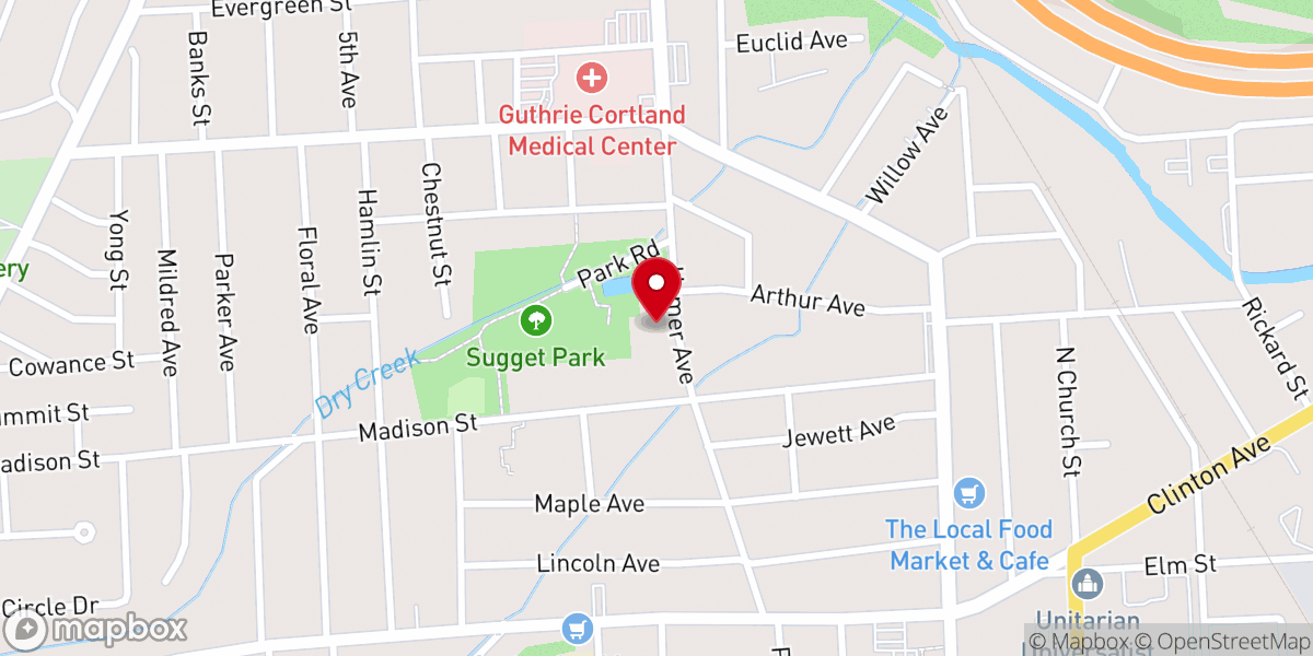 Map showing location of Two Rivers Church - Cortland