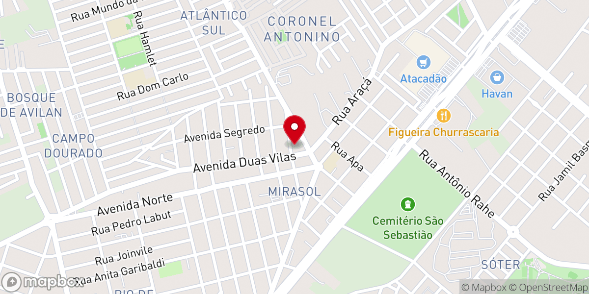 Map showing location of Igreja Evangelica Pentecostal FE e Amor