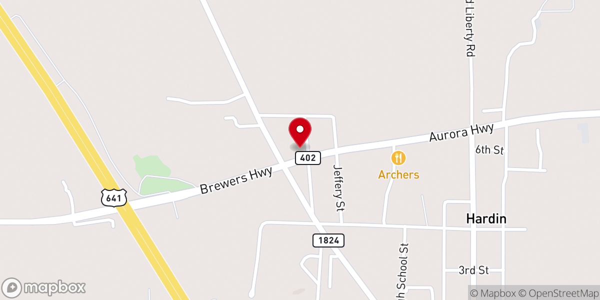 Map showing location of Blood River Baptist Association