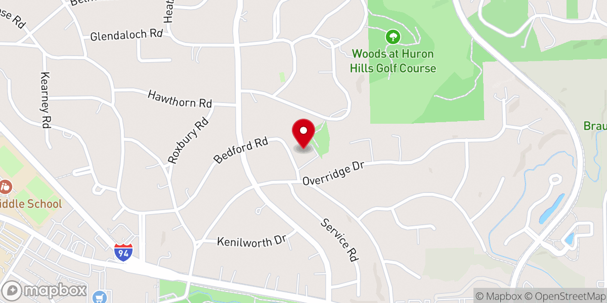 Map showing location of Fellowship Bible Church of Ann Arbor