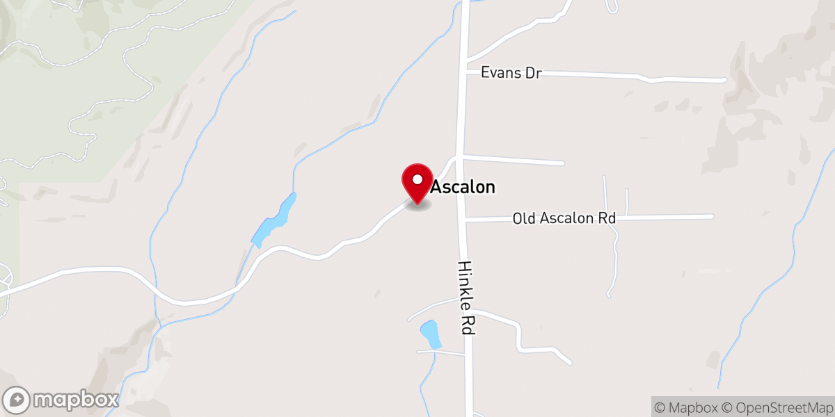 Map showing location of Ascalon Church