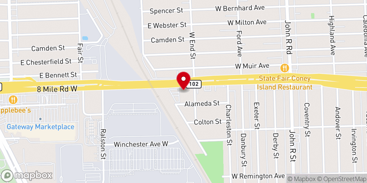 Map showing location of Greater Mount Olive Baptist Church