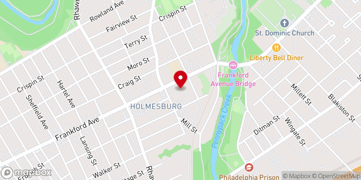 Map showing location of Assembleia De Deus De Philadelphia