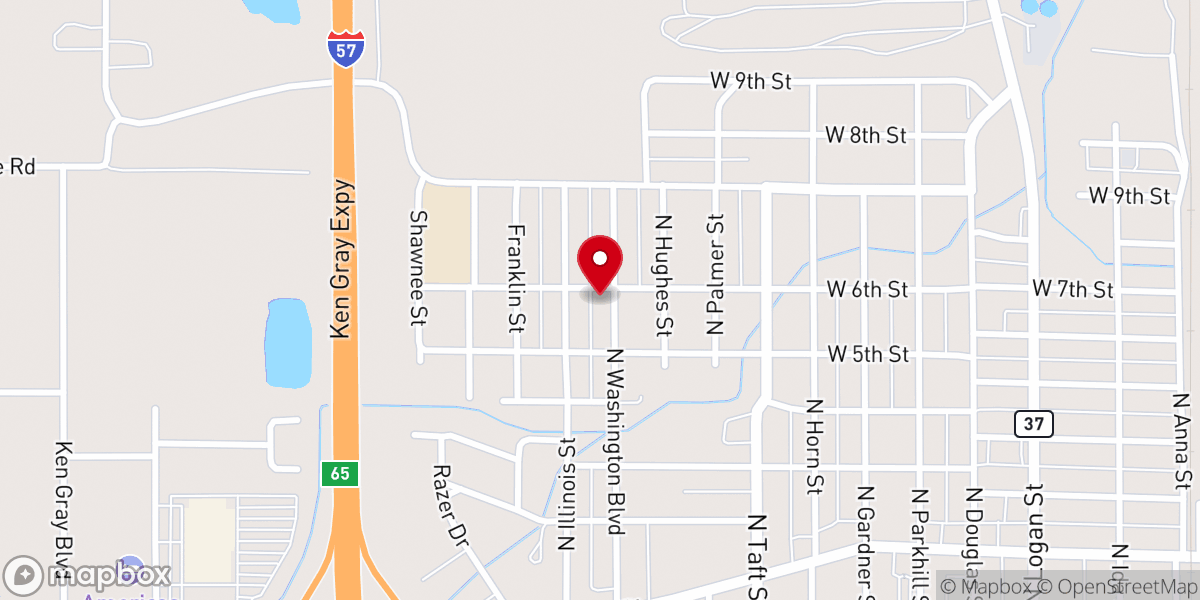 Map showing location of Third Baptist Church